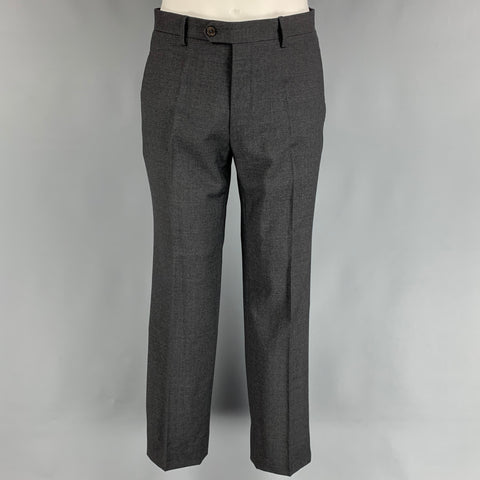 SALVATORE FERRAGAMO Size 38 Charcoal Wool Notch Lapel Suit