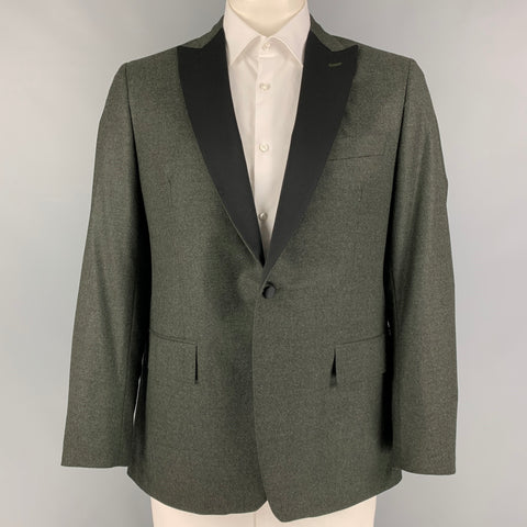 TODD SNYDER Size 42 Regular Charcoal Black Wool Sport Coat