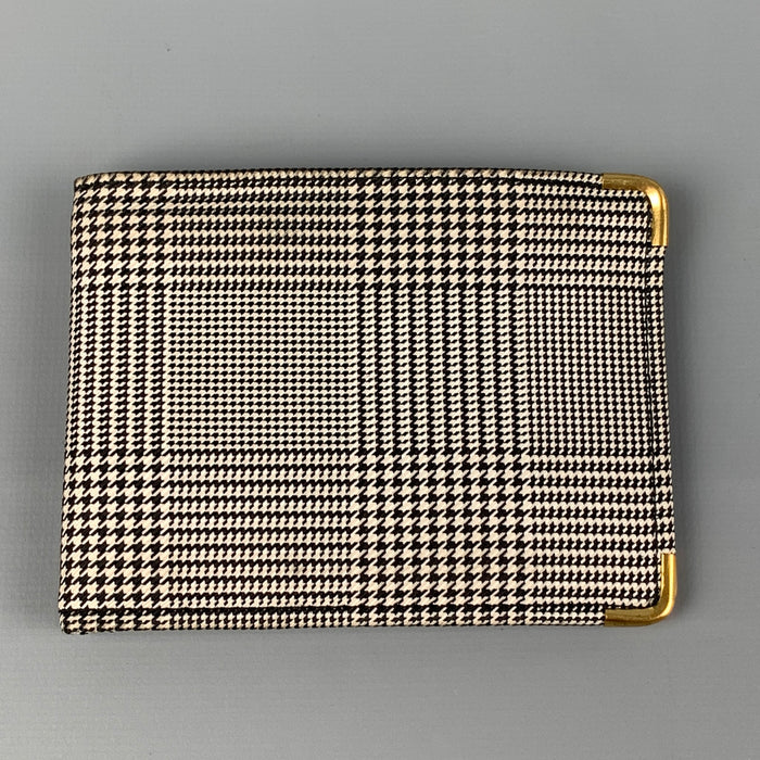 CHRISTIAN DIOR Black White Glenplaid Canvas Bi-Fold Wallet