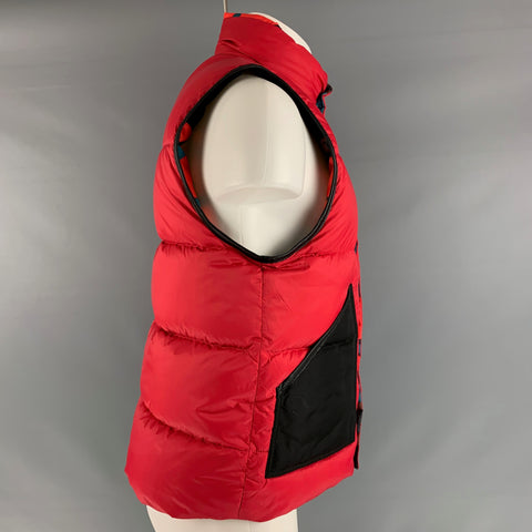 COACH Size S Red Quilted Nylon Reversible Vest