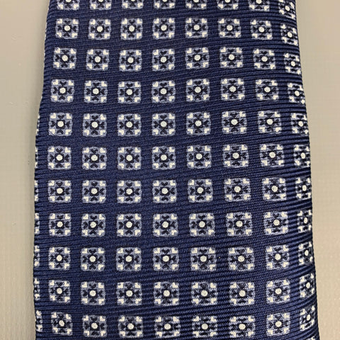 KITON Blue & Light Blue Square Print Tie