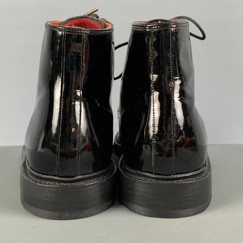 DUCKIE BROWN Talla 12 Botas con cordones de cuero macizo negro