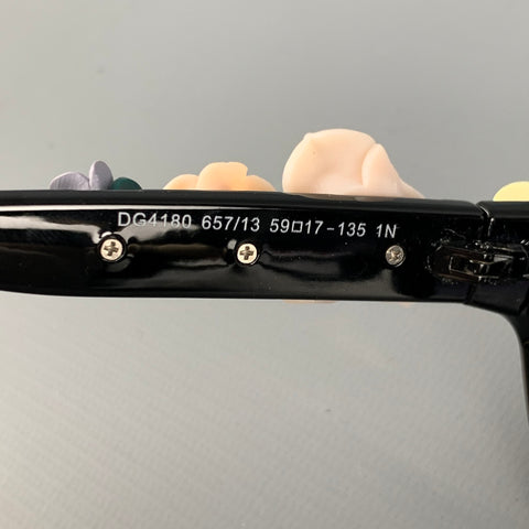 DOLCE & GABBANA Black Multi-Color Floral Acetate Sunglasses