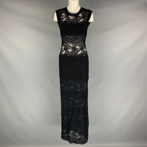 IRO Size M Black Cotton Blend Lace Shift Dress