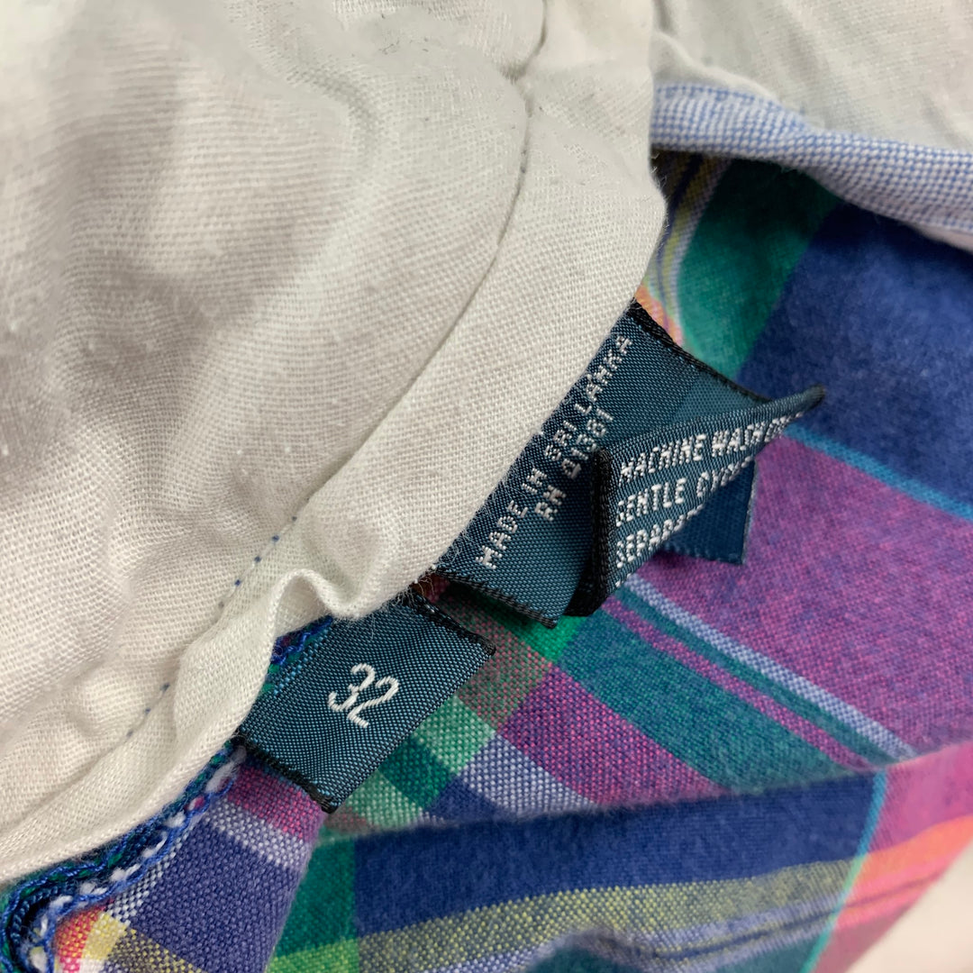 POLO by RALPH LAUREN Size 32 Multi-Color Plaid Cotton Zip Fly Shorts