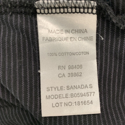 THEORY Size S Black Grey Stripe Cotton Short Sleeve T-shirt