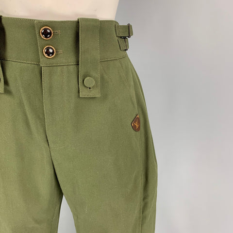 LOUIS VUITTON Size 2 Olive Cotton Polyester Tailored Jodhpurs Pants