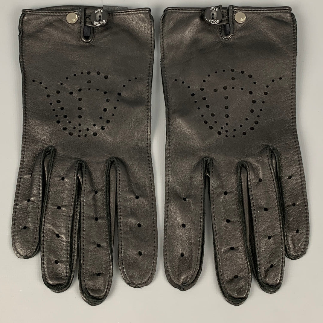 G-STAR Black Perforated Leather Gloves