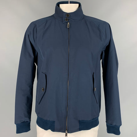BARACUTA Talla 46 Chaqueta con cremallera de algodón / poliéster azul marino