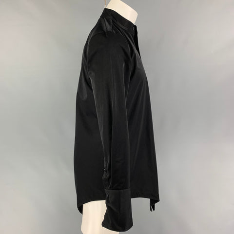 X CONCEPT Talla S Camisa Asimétrica Manga Larga Algodón Poliéster Negro