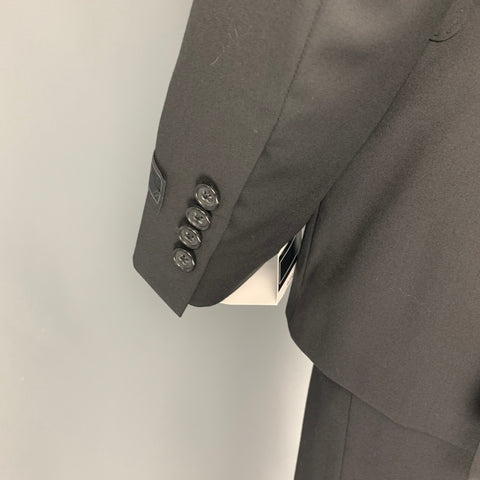 SAKS FIFTH AVENUE by SAMUELSOHN Size 42 Regular Black Wool Notch Lapel Suit