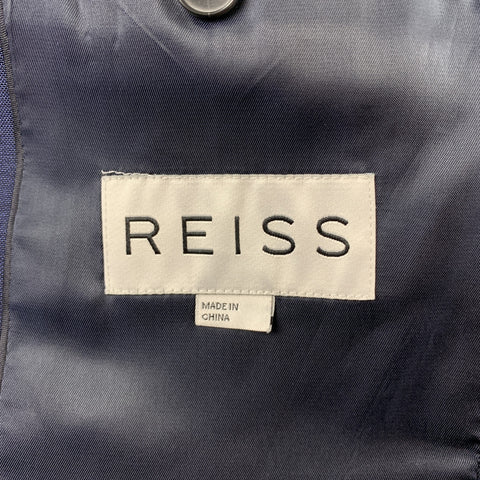 REISS Size 36 Short Navy Wool Notch Lapel Suit