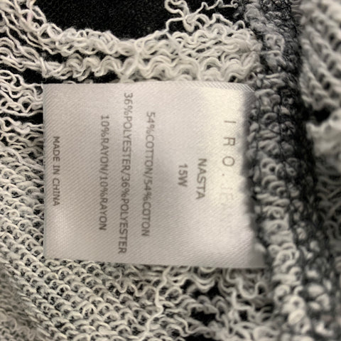 IRO Size XS Dark Gray Distressed Cotton Blend Crew-Neck T-shirt