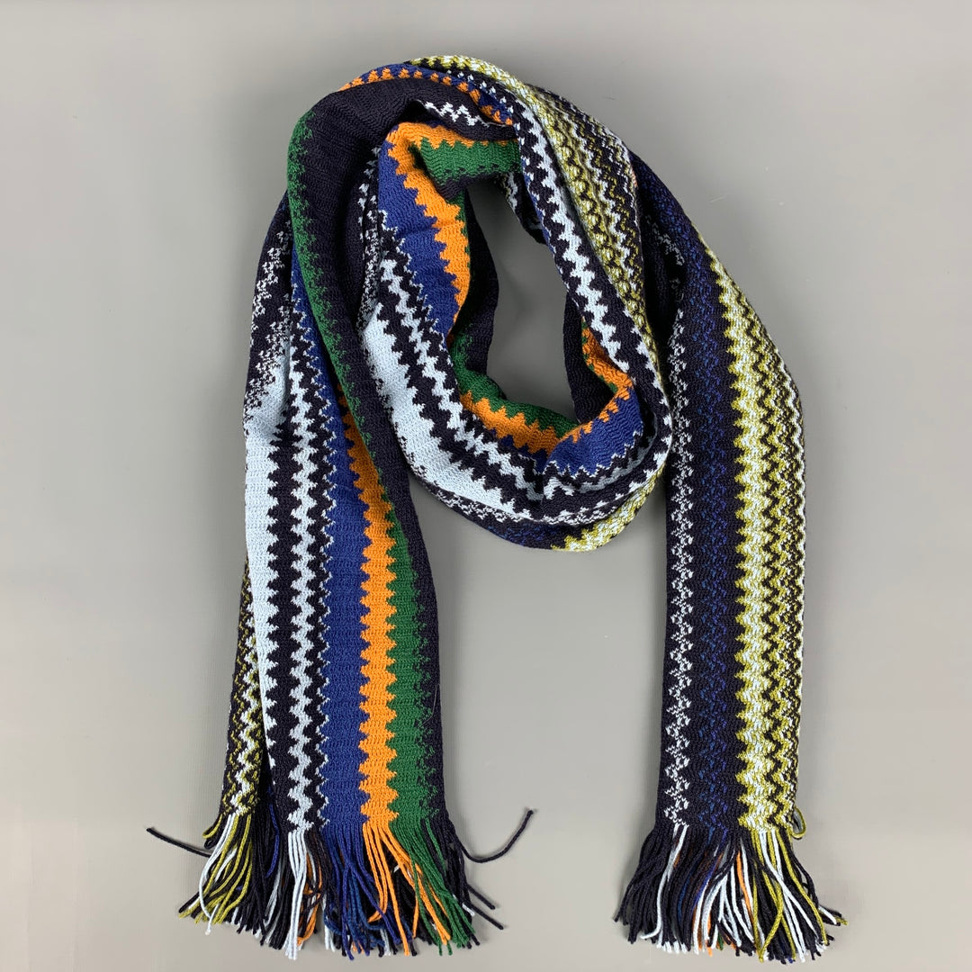 MISSONI Multi Color Zig Zag Wool Acrylic Knit Scarf – Sui Generis Designer  Consignment