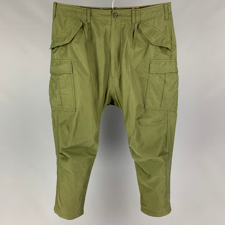 JUNYA WATANABE Size L Olive Cotton Nylon Drop-Crotch Cargo Pants