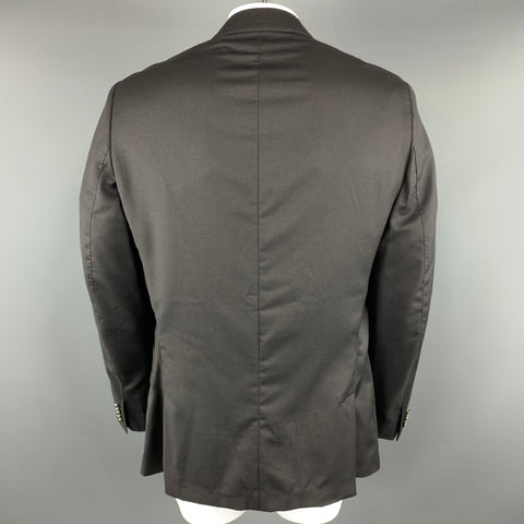 PAUL SMITH Size 44 Black Wool / Cashmere Notch Lapel Stitches Sport Coat