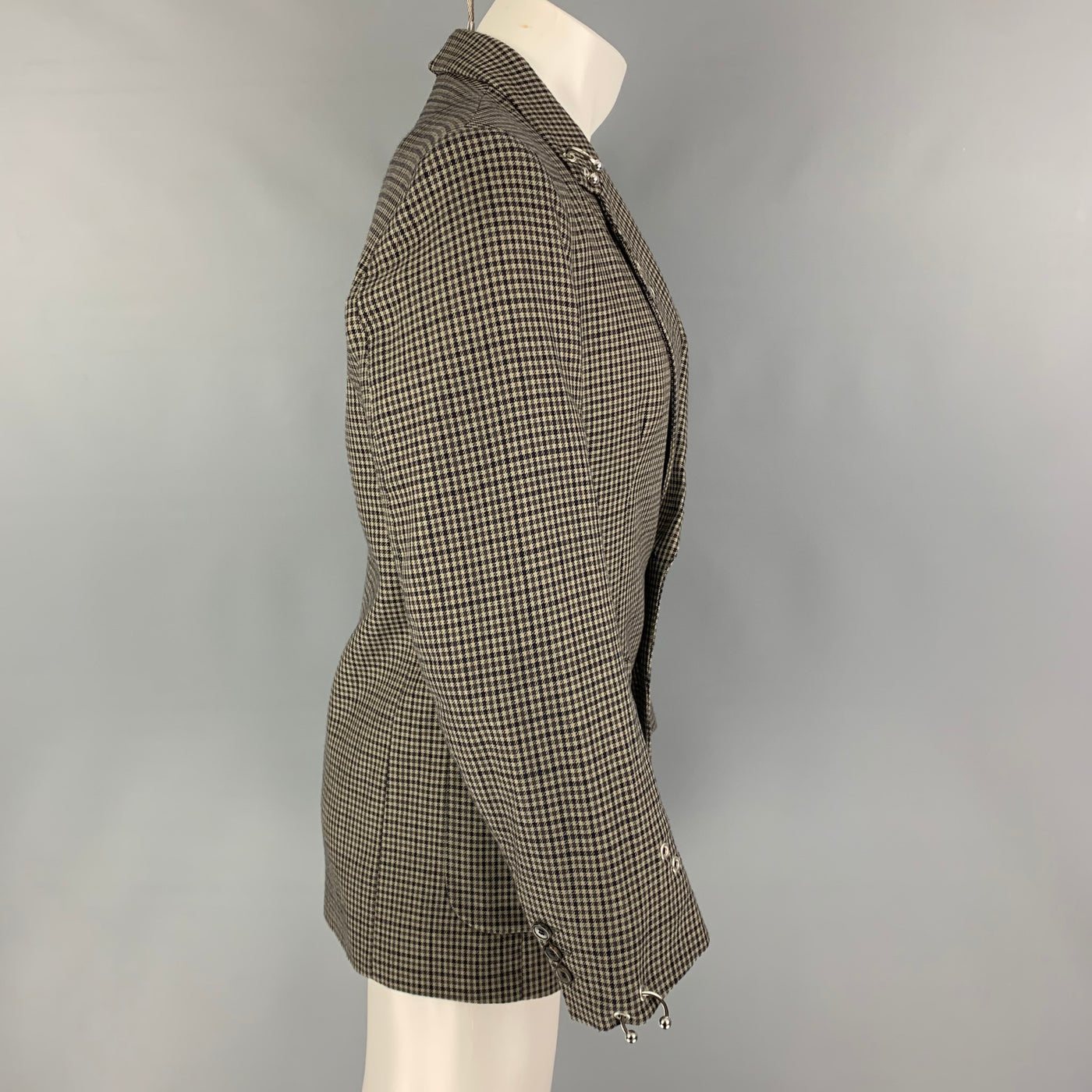 FAITH CONNEXION Size XS Brown Taupe Houndstooth Cotton Jacket
