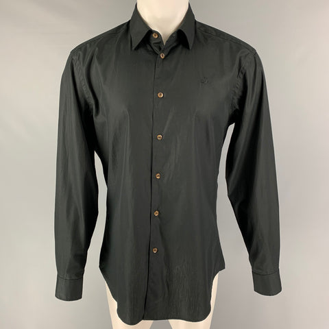 VIVIENNE WESTWOOD Size M Black Cotton Button Up Long Sleeve Shirt