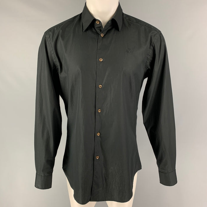 VIVIENNE WESTWOOD Size M Black Cotton Button Up Long Sleeve Shirt