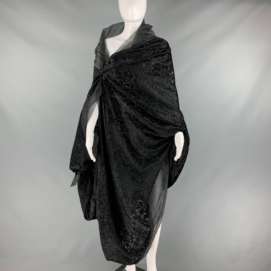 VINTAGE Black Burnished Velvet Scarves