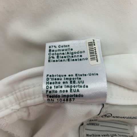 ADRIANO GOLDSCHMIED Size 33 White Cotton Tailored Leg Jeans