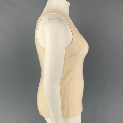 GIORGIO ARMANI Size 8 Cream Rayon Cashmere Tank Top