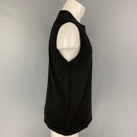 Camiseta sin mangas estilo boyfriend de algodón con bordado negro talla XS de LINDER