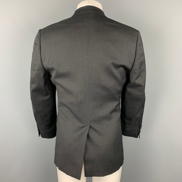 DOLCE & GABBANA Luxury Size 38 Black Wool / Silk Peak Lapel Sport Coat