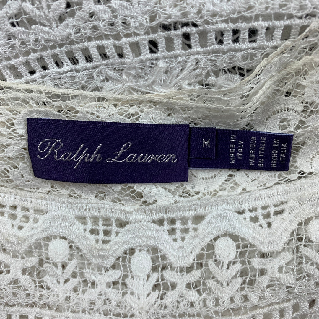 RALPH LAUREN Collection Size M White Cotton Crochet Short Dress RALPH LAUREN Collection Size M White Cotton Crochet Short Dress