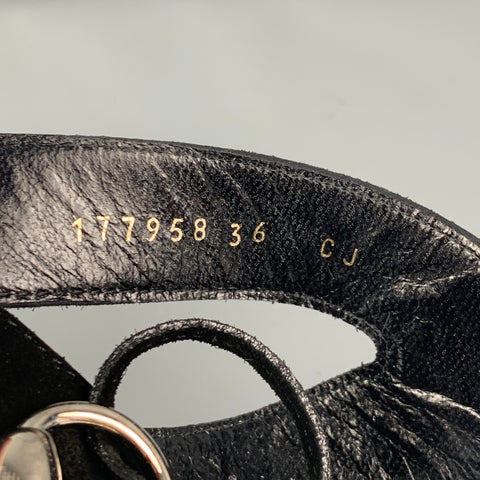 GUCCI Talla 6 Sandalias con tira al tobillo de ante negro