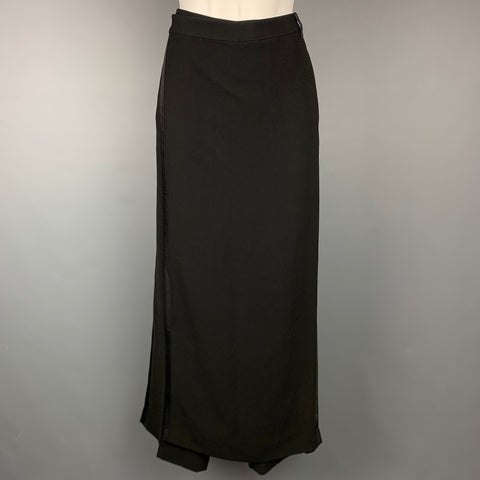 vintage JEAN PAUL GAULTIER Taille S Noir Triacétate Mélange Jupe Panneau Robe Pantalon