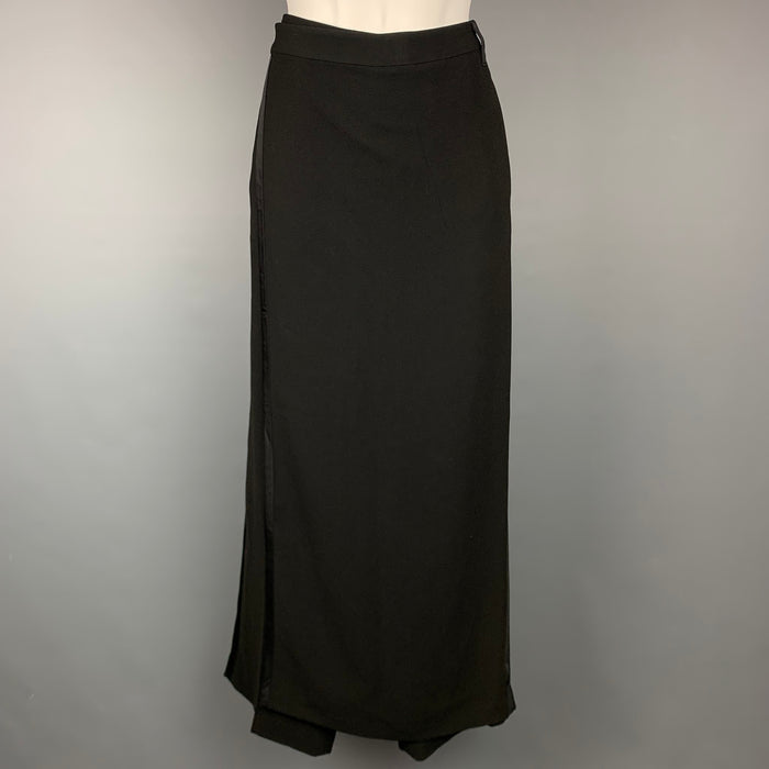Vintage JEAN PAUL GAULTIER Size S Black Triacetate Blend Skirt Panel Dress Pants