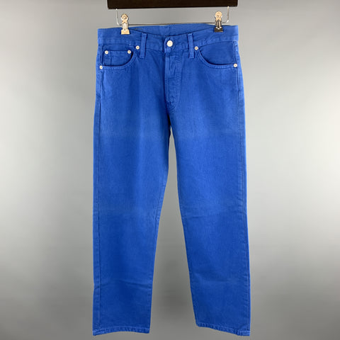 LEVI'S Size 30 Royal Blue Solid Cotton Button Fly Casual Pants