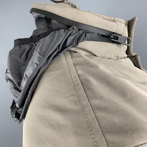 EREDI PISANO M Khaki Beige Padded Patch Pocket Winter Jacket