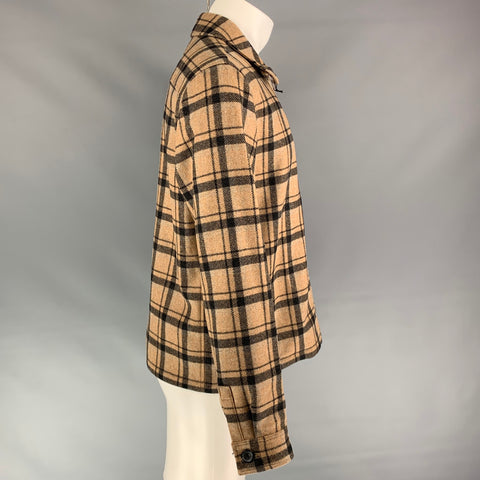 PS by PAUL SMITH Size M Tan & Black Plaid Wool / Polyamide Jacket