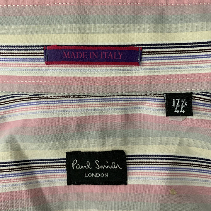 PAUL SMITH Size XXL Pink Blue Stripe Cotton Button Down Long Sleeve Shirt