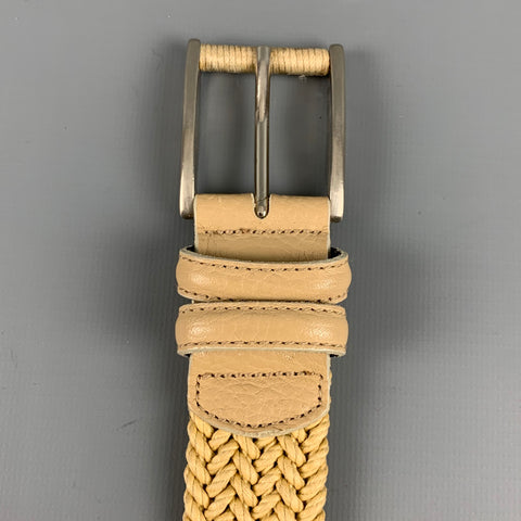 VINTAGE Size L Beige Woven Rope Belt