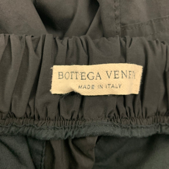 BOTTEGA VENETA Pre-Fall 2019 Size 32 Black Cotton Polyester Zip Pockets Casual Pants