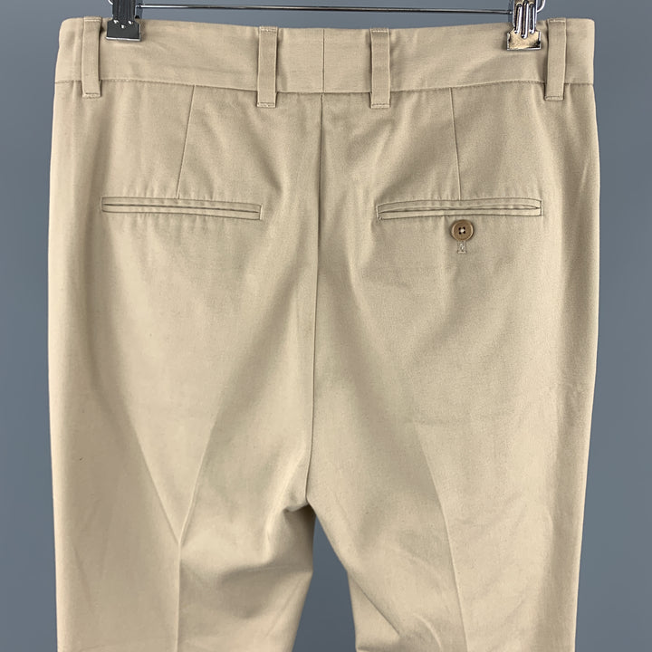 PHILLIP LIM Size 28 Khaki Cotton Blend Tab Front Casual Pants