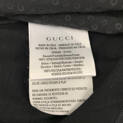 GUCCI Size One Size Black Beaded Silk Crew-Neck T-shirt