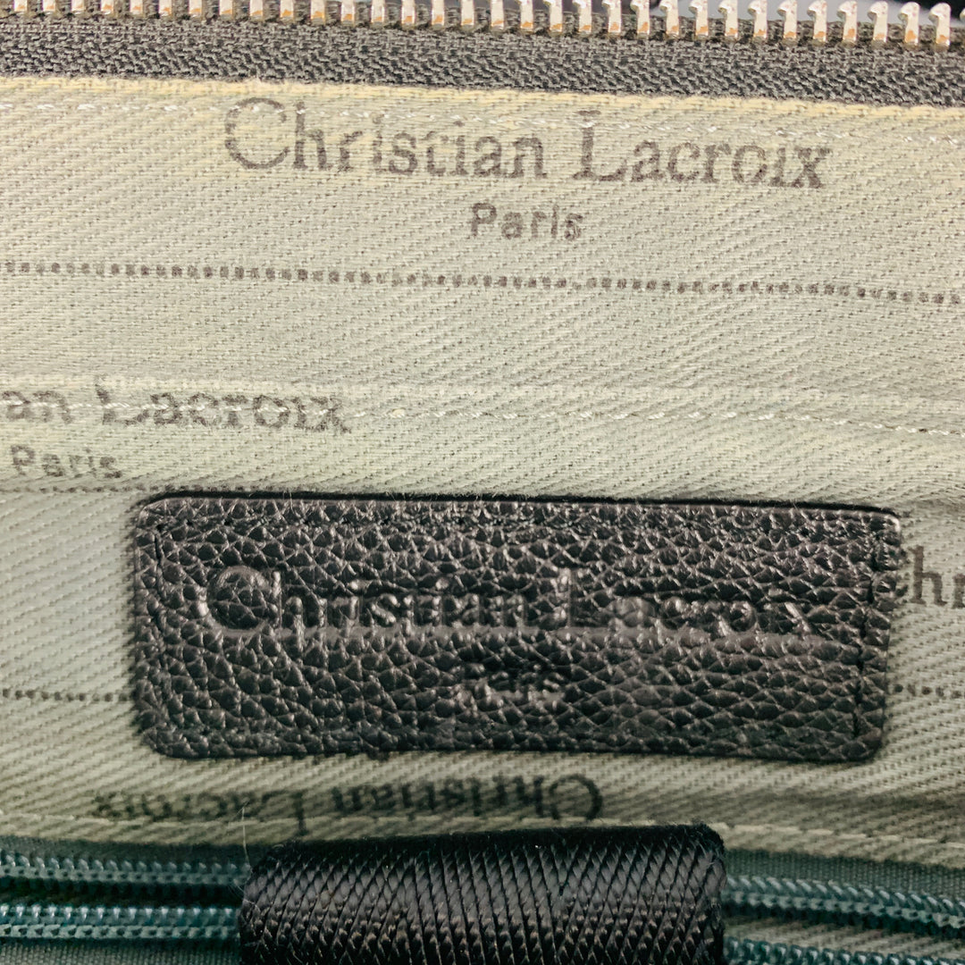CHRISTIAN LACROIX Black Pebble Grain Leather Tote Bag