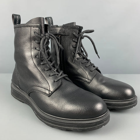 WOOLRICH Size 11 Black Leather Ankle Boots