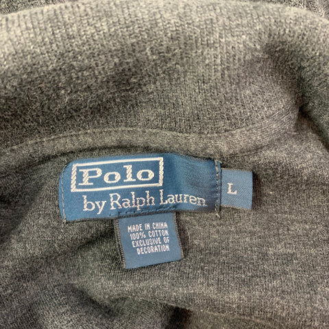 POLO par RALPH LAUREN Taille L Pull à demi-fermeture éclair en coton gris