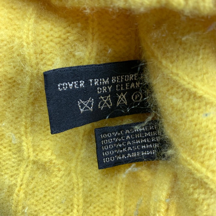 RALPH LAUREN Black Label Talla XS Suéter de cachemira de punto amarillo