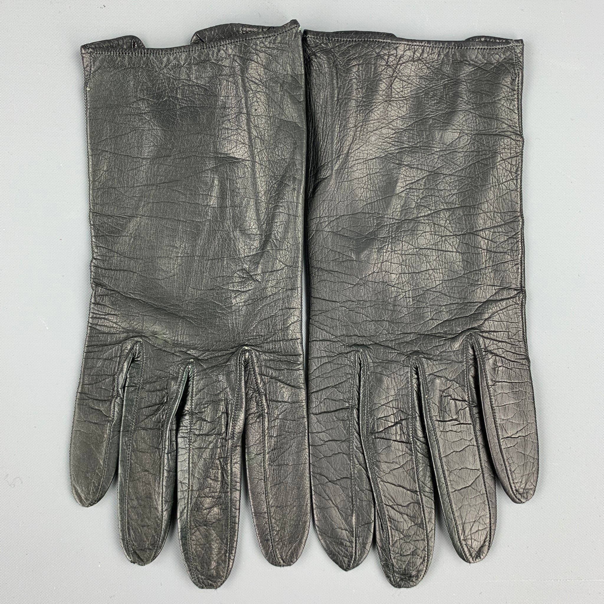 Vintage CHRISTIAN DIOR Black 6.5 Leather Gloves – Sui