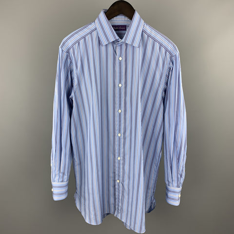 RALPH LAUREN Purple Label Size M Blue Cotton Long Sleeve Shirt
