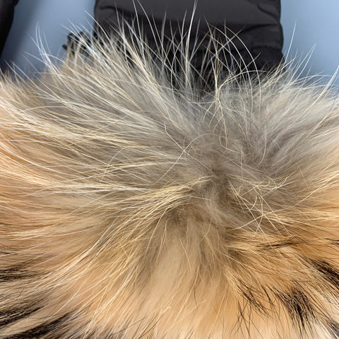PRADA Brown & Beige Nylon Fox Fur Trim Gloves