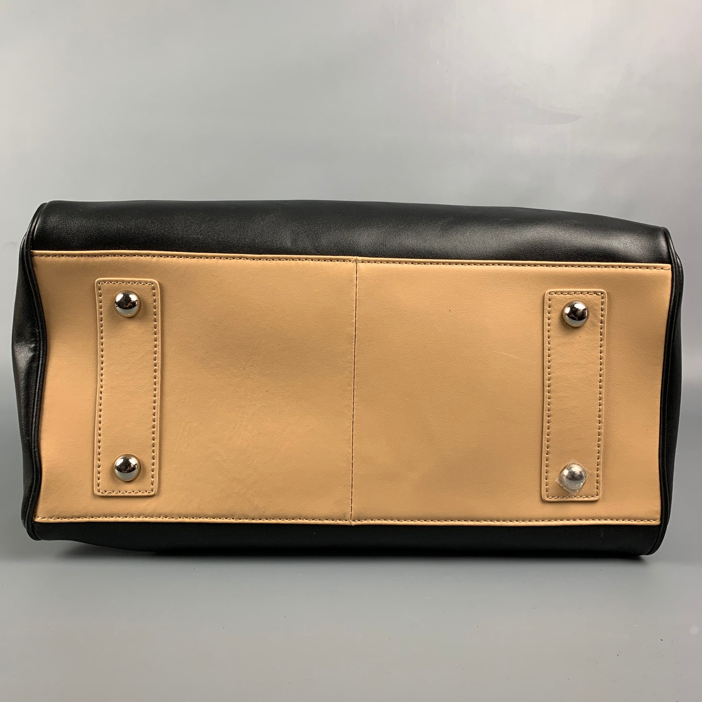 CHARLES JOURDAN Black & Tan Leather Tote Dalton Handbag