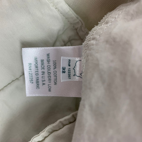 SKU Size 32 Off White Cotton Zip Fly Casual Pants