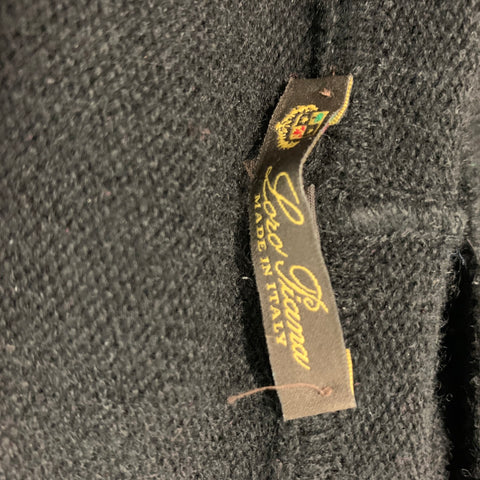 LORO PIANA Size 8 Black Cashmere Hooded Sweater